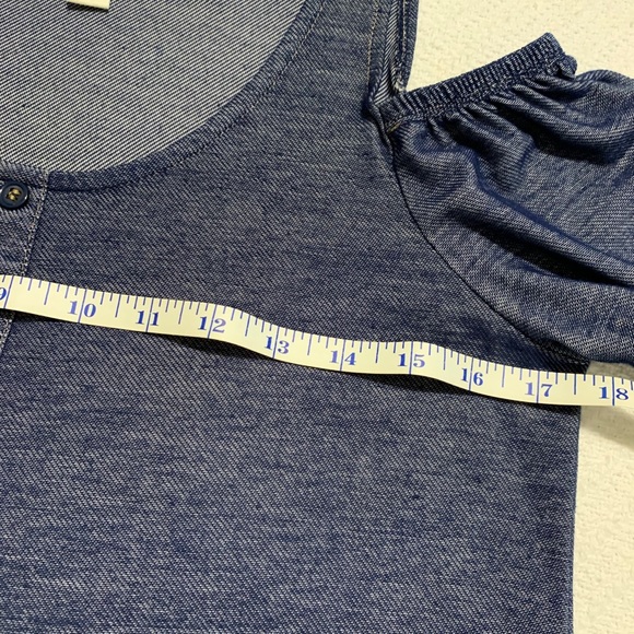 Cold Shoulder Denim Look Top NWOT - Picture 12 of 14